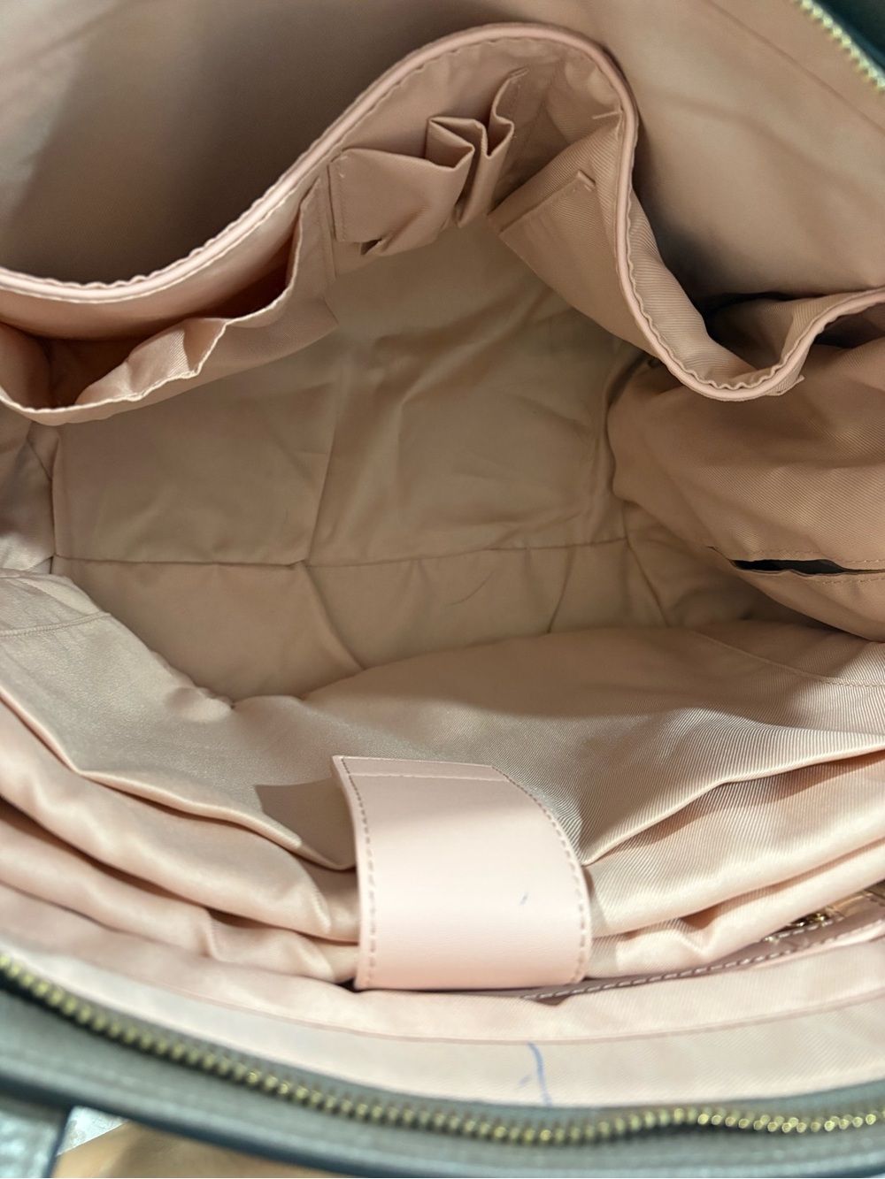 Poppy & Peonies Taupe Leather Tote with Gold Studs - Picture 4 of 7